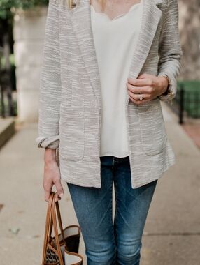 Topshop Bouclé Boyfriend Textured Blazer